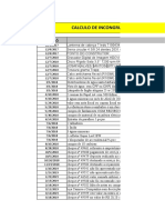 Tabela de Calculo de Incongruencias