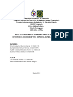 Nivel de conocimiento sobre factores de riesgo en hipertensos de la comunidad Tapa de Piedra