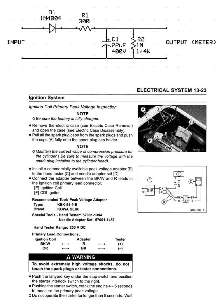 Peak Voltage Tester Circuit and Test Instructions 2 PDF