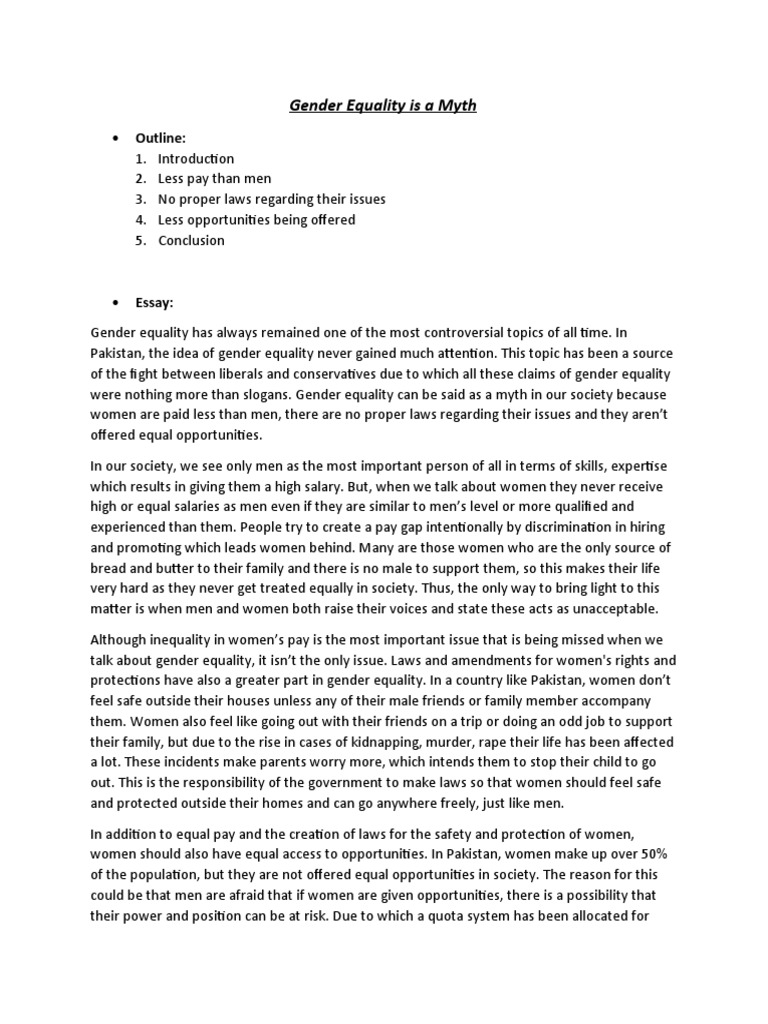 Gender Equality: A Myth in Pakistan | PDF | Social Equality | Woman