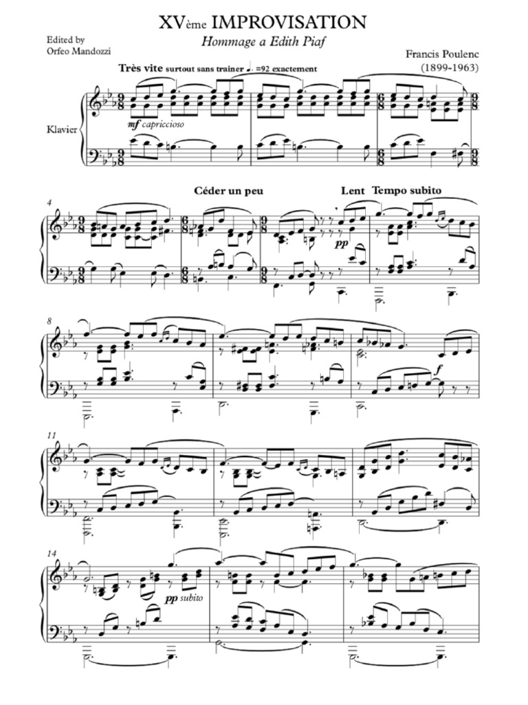 Improvisation 15 Francis Poulenc | PDF