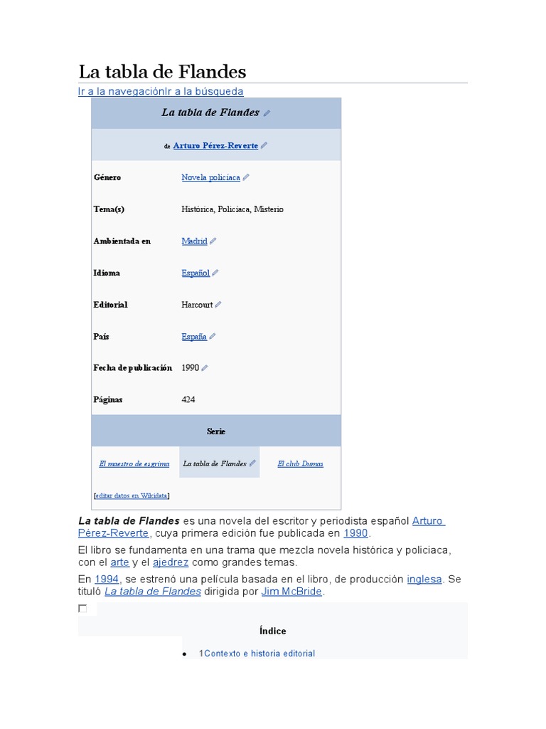 La Tabla de Flandes PDF Ajedrez Juegos y actividades