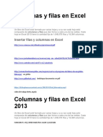 Columnas y Filas en Excel 2013