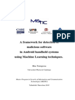 Blas Toreqrosa, 2012, A Framework For Detection of Malicious Software in Android Handheld Systems Using Machine Learning Techniques.