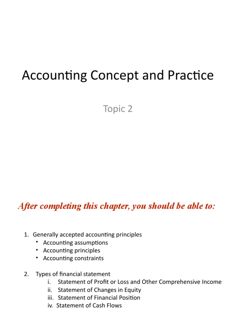 Topic 2 - Accounting Concept and Practice | PDF | Equity (Finance ...