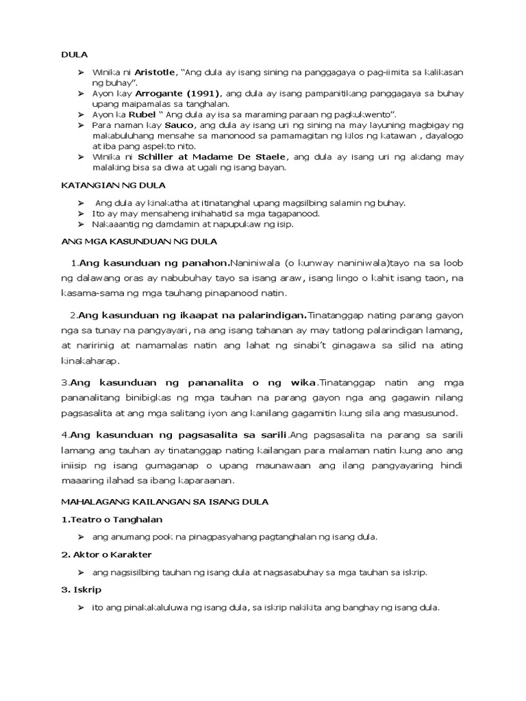 DULA1 Handouts | PDF