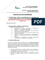 Estructura Del Proyecto A Elaborar en El Curso de Diseño y Eval. de Proy de Ingeniería