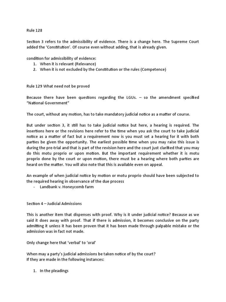 Evidence Admissibility and Judicial Notice Rules | PDF | Judicial ...