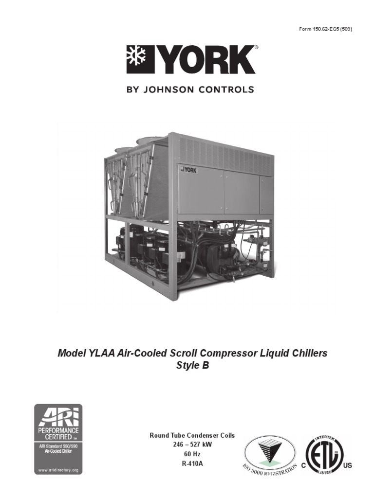 Model YLAA Air-Cooled Scroll Compressor Liquid Chillers Style B | PDF ...