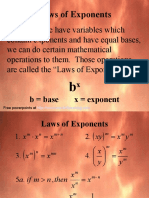 Laws of Exponents: Mathematical Operations for Variables with Equal Bases