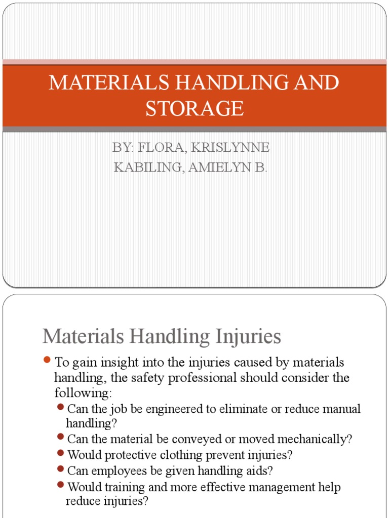 Materials Handling and Storage PDF