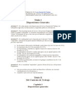 Reglamento de La Ley Del Trabajo en Bolivia