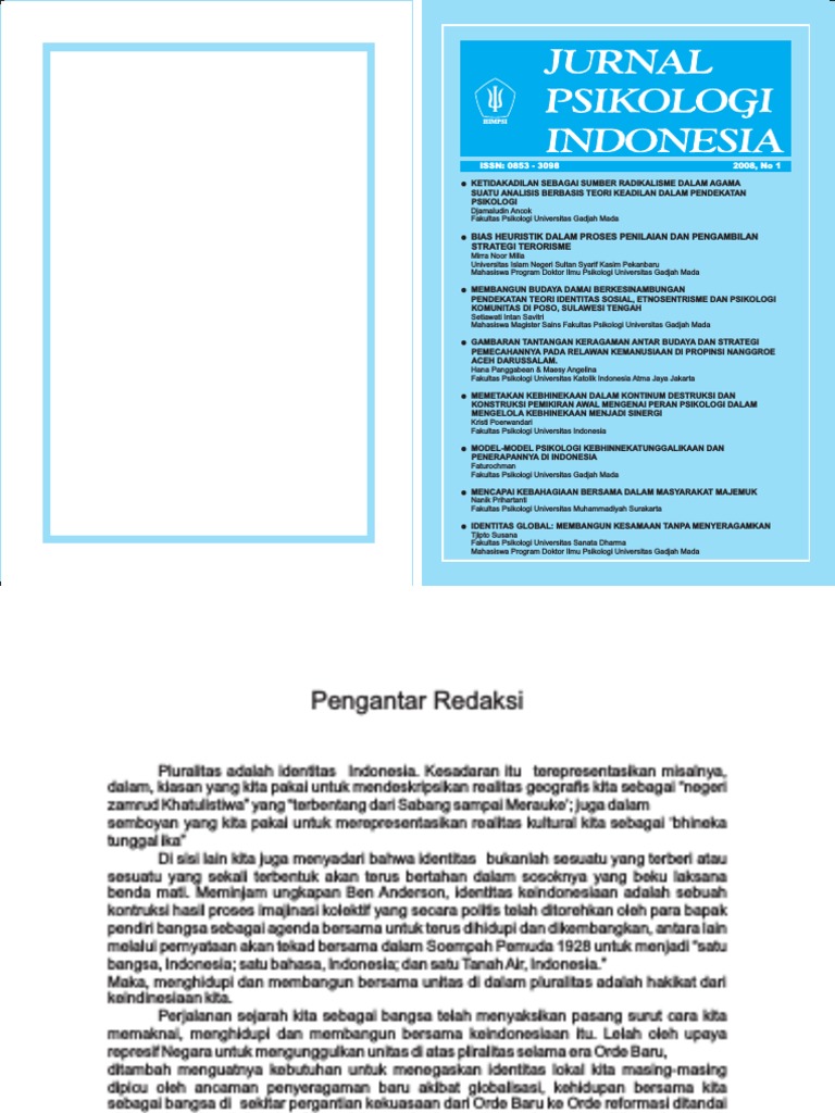 Jurnal Psikologi Indonesia Vol 1 No 1 20 | PDF