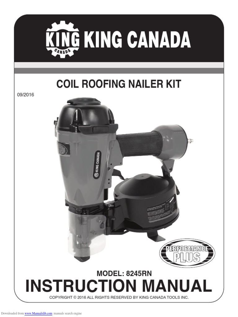 Instruction Manual Coil Roofing Nailer Kit PDF Trigger (Firearms