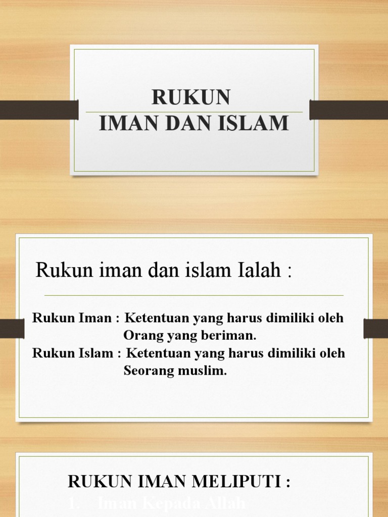 Rukun islam dan rukun iman