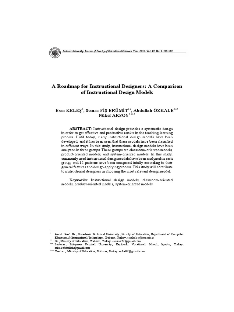 Instructional Design Models Comparison | PDF | Instructional Design ...