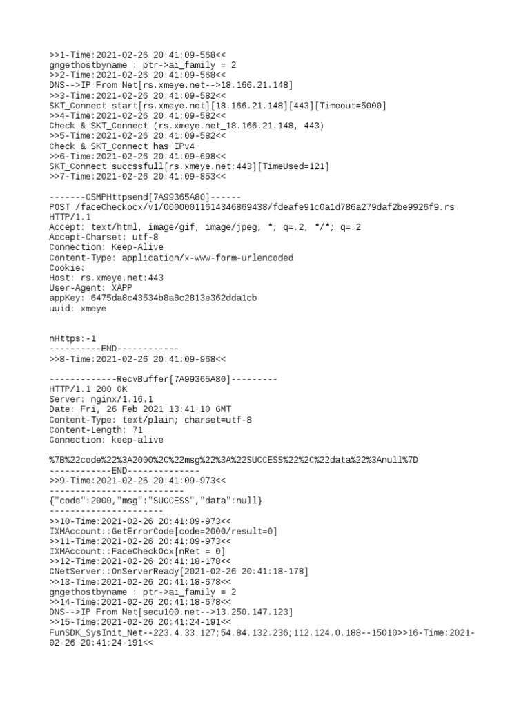 Device Connection Log for Xmeye | PDF | Hypertext Transfer Protocol ...