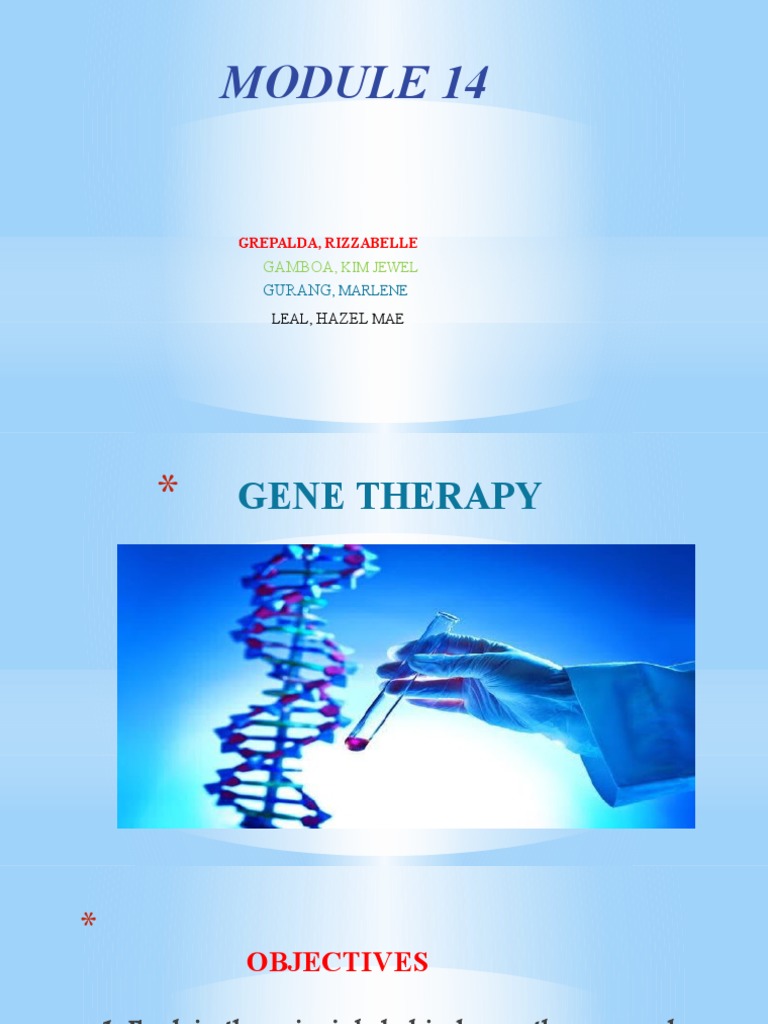 Gene Theraphy Module14 | PDF | Gene Therapy | Viral Vector