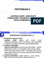 Pertemuan 3: Laporan Audit, Jenis Bukti Pendukung, Prosedur Audit Dan Kerja Pemeriksaan