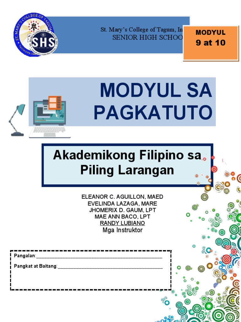 Piling Larangan Modyul 9 at 10 Final | PDF