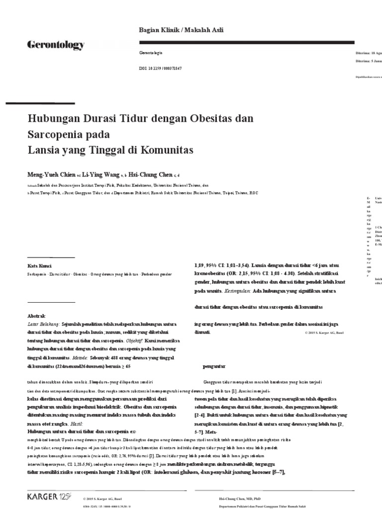 The Relationship of Sleep Duration With Obesity and Sarcopenia in ...