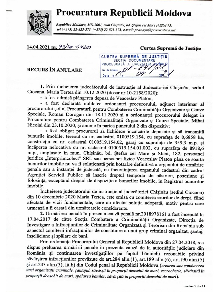 Recurs La Csj Al Procurorului General