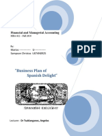 "Business Plan of Spanish Delight": Financial and Managerial Accounting