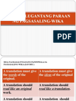 Nagsasalugantang Paraan NG Pagsasaling-Wika