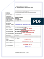 Clien Information Sheet For Mt103, Global Payment Innovation (Gpi)