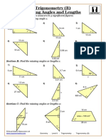 Trigonometry (B) Missing Angles and Lengths: Give Answers To 3 Significant Figures