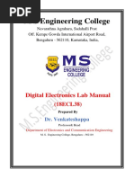 M S Engineering College: Digital Electronics Lab Manual