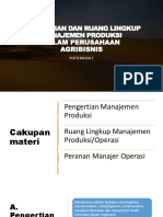 Pengertian Dan Ruang Lingkup Manajemen Produksi