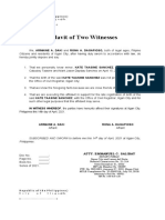 Affidavit of Two Witnesses: IN WITNESS WHEREOF, The Parties Have Hereunto Affixed Their Signatures at Iligan City