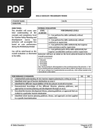 Skills Checklist: Preliminary Period: Development