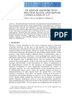 Analysis of Repair Distribution, Error Correction Rates and Repair Successfulness in L2