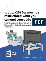 COVID-19 Restrictions What You Can and Cannot Do Easy Read