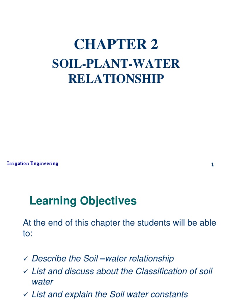 Irrigation Water Requirement (Crop Water Requirement) PDF Soil