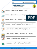 Daily Routine Worksheet Sentence Jumble