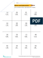 Double-Digit Additon and Subtraction: Name Date