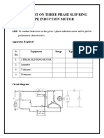 Brake Test on Three Phase Slip Ring Type Induction Motor