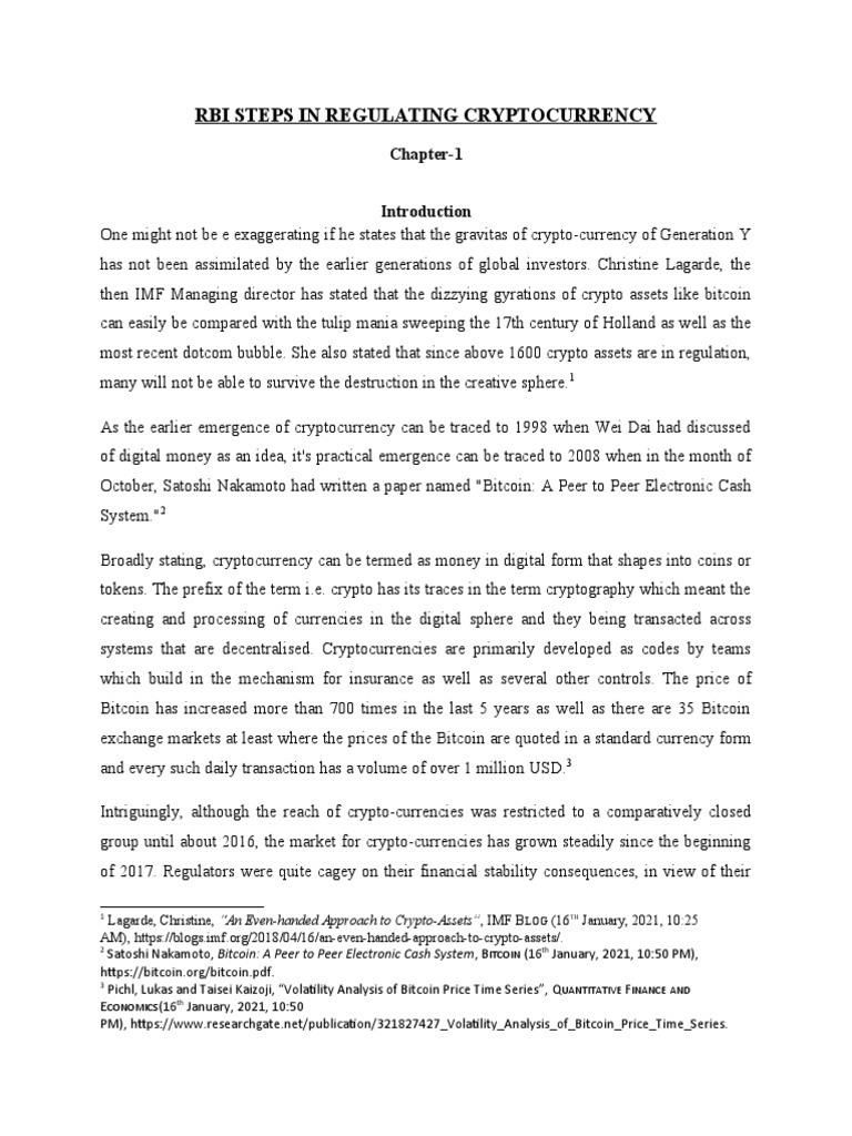 Rbi Steps in Regulating Cryptocurrency | PDF | Cryptocurrency | Reserve  Bank Of India