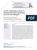 In Vitro Antibiofilm Activity Of: Pomegranate (Punica Granatum) Juice On Oral Pathogens