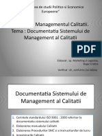 Documentatia Sistemului de Management al Calitatii