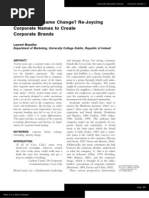 Download What is in a Name Change New Corporate Name for a new corporate brand by Laurent Muzellec SN50354312 doc pdf