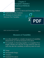 Measures of Variability Measures of Relative Location and Detecting Outliers Exploratory Data Analysis Measures of Association Between Two Variables