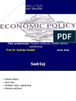 Monetarna I Fiskalna Strategija: Predavanje: Fiskalna Održivost, Fiskalni Deficit