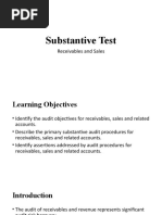 Substantive Test: Receivables and Sales