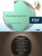 Educational Supervision: Submitted By: Neelam
