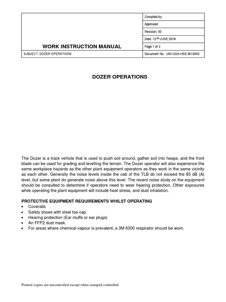 Uni Uga Hse Wi 0003 Dozer | PDF | Noise | Workplace
