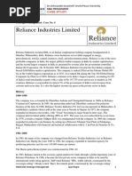 Reliance Industries Limited: Mba Programme